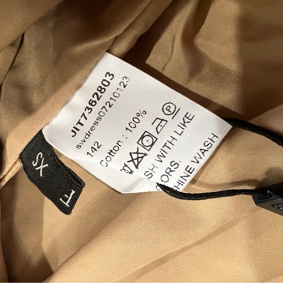 NWT MOTF Schiffy Eyelet Khaki Cotton Bishop Sleeve Button Down Midi Dress XS - Picture 9 of 9